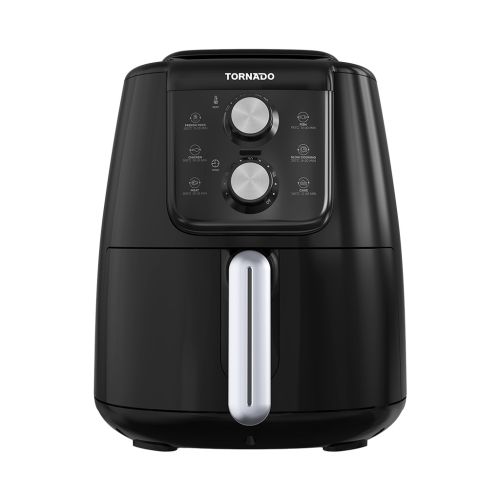 TORNADO Air Fryer 1550 Watt 4 Liter Manual Control Black x Silver THF-1554M-XL-BS