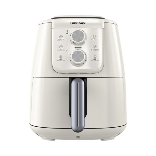 TORNADO Air Fryer 1550 Watt 4 Liter Manual Control Creamy x Silver THF-1554M-XL-CS