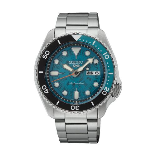 SEIKO Men's Hand Watch 5 SPORTS Stainless Band Turquoise dial SRPJ45K1