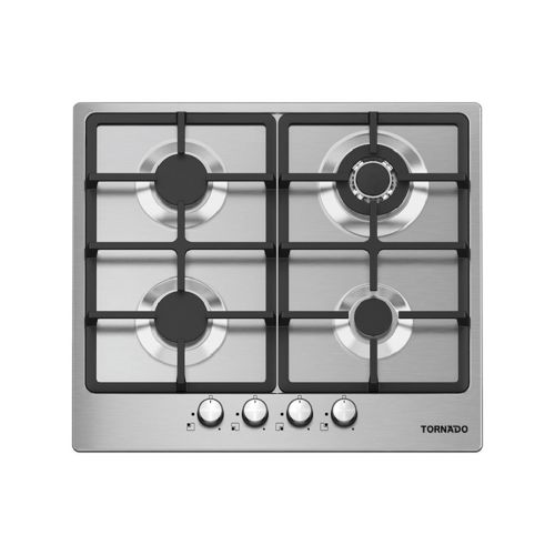 TORNADO Built-In Hob 60 x 60 - 4 Gas Burners Stainless GHV-M60CSU-S
