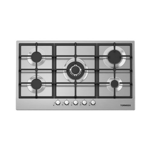 TORNADO Built-In Hob 90 x 60 - 5 Gas Burners Stainless GHV-M90CSU-S