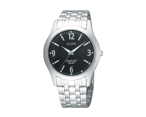 ALBA Men's Hand Watch STANDARD Stainless Band, Black Dial ARSY23X1