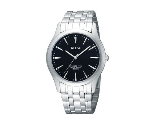 ALBA Men's Hand Watch STANDARD Stainless Band, Black Dial ARSY19X1