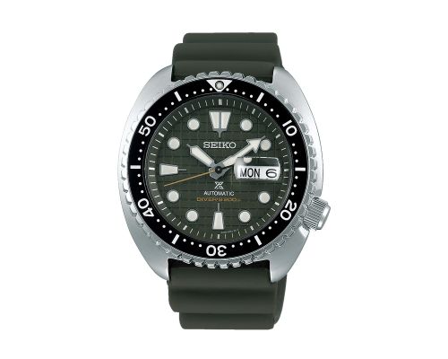 SEIKO Men's Hand Watch PROSPEX Oily Rubber Strap, Green Dial SRPE05J1
