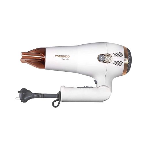 TORNADO Hair Dryer 2100 Watt - Ionic - Foldable handle White TDY-21FW