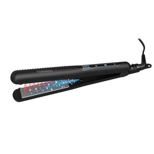 TORNADO Hair Straightener Infrared Ray Titanium Tourmaline Plates Black TSL-IRTB