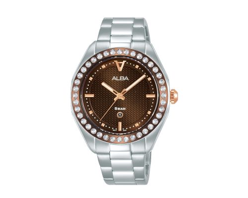ALBA Ladies' Hand Watch FLAGSHIP Stainless Band, Brown Dial AH7Y19X1