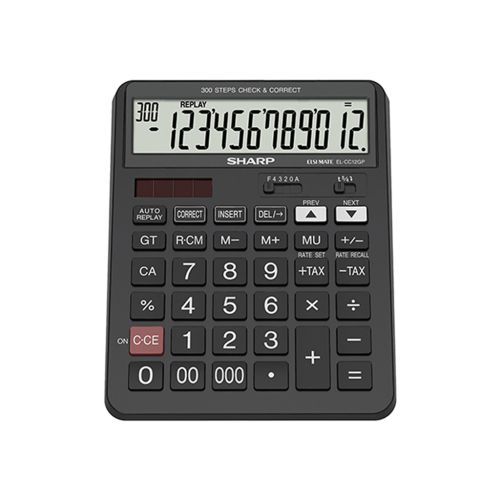 SHARP Financial Calculator Large Size 12 Digit Black EL-CC12GP
