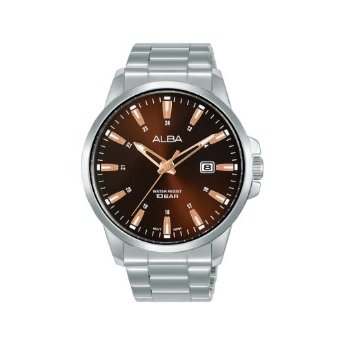 ALBA Men's Hand Watch ACTIVE Stainless Band Brown Dial AS9Q55X1