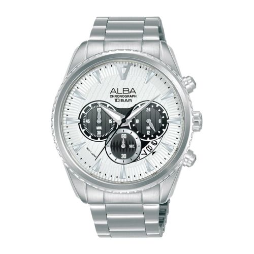 ALBA Men's Hand Watch FLAGSHIP Stainless Band, Silver x Grey Dial AT3J17X1