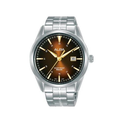 ALBA Men's Hand Watch PRESTIGE Stainless Band Brown x Black Dial AS9N79X1