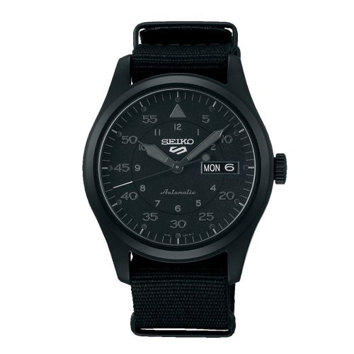 SEIKO Men's Hand Watch 5 SPORTS Black Nylon Strap Black Dial SRPJ11K1