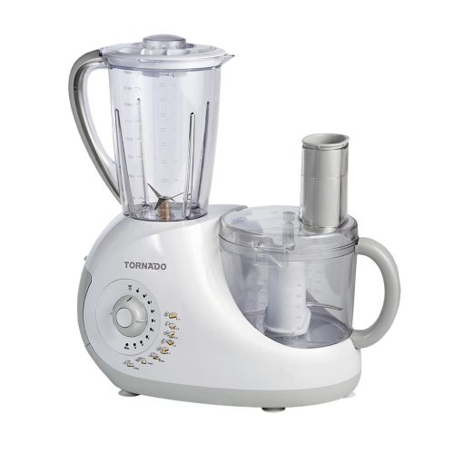 TORNADO Food Processor 750 Watt 2 Liter Bowl 1.5 Liter Blender White FP-9300G