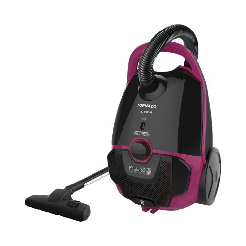 TORNADO Vacuum Cleaner 1800 Watt HEPA Filter Black x Maroon TVC-1800MD