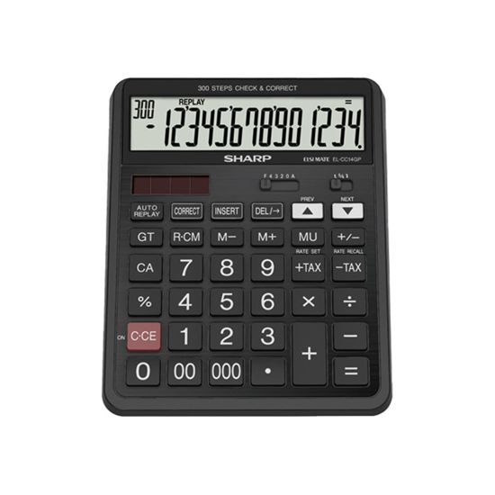 SHARP Financial Calculator Large Size 14 Digit Black EL-CC14GP